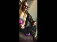 Horny twins on the couch get secretly filmed